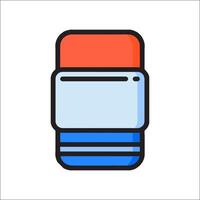 A blue and orange can of soda on a white background vector