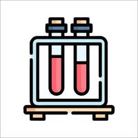 A test tube with two red liquid in it vector