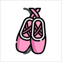 A pair of pink ballet shoes on a white background vector
