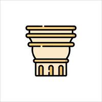 An icon of a tower with a golden crown on top vector