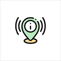 A location marker icon with a green dot vector