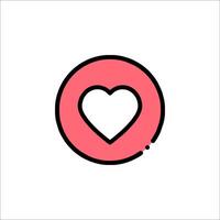 A pink heart icon on a white background vector
