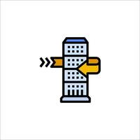 A building with a arrow pointing to it vector