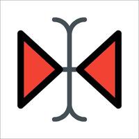 A red and black arrow pointing to the left vector