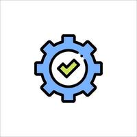 A gearwheel with a tick mark on it vector