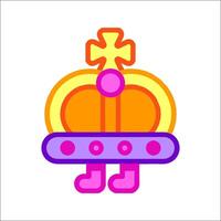A cartoon crown with a cross on it vector