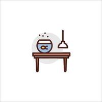 Fish bowl icon on white background vector