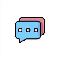 A chat bubble icon with two dots inside vector