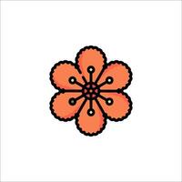 An orange flower icon on a white background vector