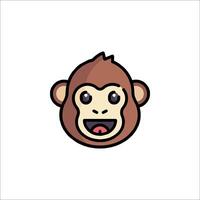 A cartoon monkey head with a smile on its face vector