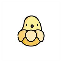 A cartoon bird with a big head and a small body vector