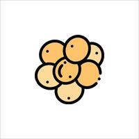 A bunch of grapes icon in a line drawing vector
