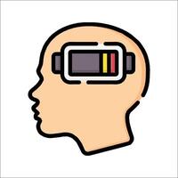 A person with a battery in their head vector