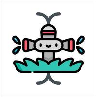 A cartoon character is standing on top of a water fountain vector
