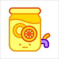 A jar with a lemon and a water pump vector