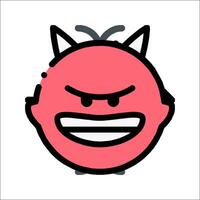 A cartoon devil with horns and a big mouth vector