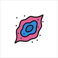 A pink and blue cell with a dot in the middle vector