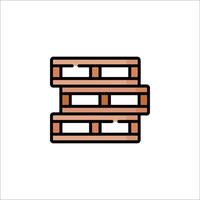 A stack of wooden pallets icon vector