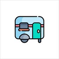An icon of a camper trailer on a white background vector