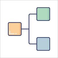 A diagram of a flow chart with two squares vector