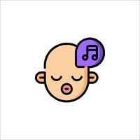 A cartoon baby with a music note on its head vector