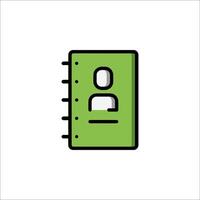 A green notebook with a person inside vector