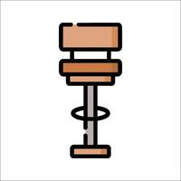 A stool with a wooden base and a wooden top vector