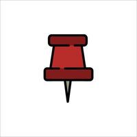 A red pin on a white background vector