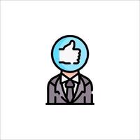 A man in a suit and tie with a thumbs up icon vector