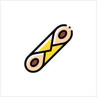 A line drawing of a knife with a slice of bread vector