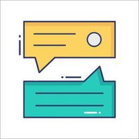 Two speech bubbles with a speech bubble in the middle vector