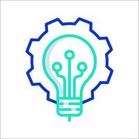 A light bulb with gears inside it vector