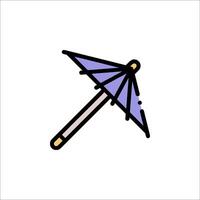 A purple umbrella icon on a white background vector