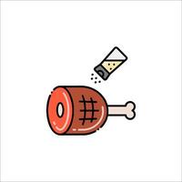 A meat and spices icon on a white background vector