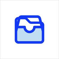 A blue folder icon on a white background vector
