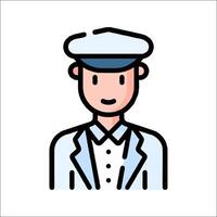A man in a uniform with a hat and tie vector