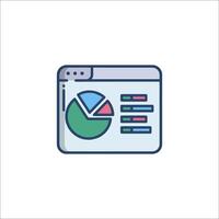 A web page with a pie chart icon vector