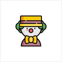 A cartoon clown with a hat and bow tie vector