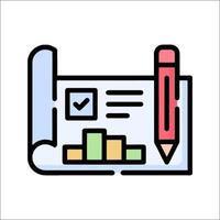 A pen and paper icon with a check box vector