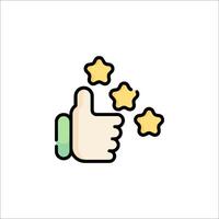 A hand giving a thumbs up with stars around it vector