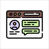 A web page with a chat bubble icon vector