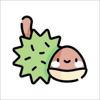 A cartoon character with a green leaf on it vector