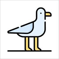 A seagull is standing on a white background vector
