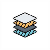 A stack of three different colored pieces of paper vector