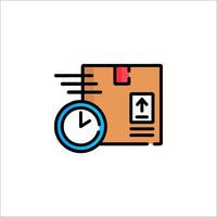 A clock and a box with a clock icon vector