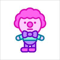 A cartoon character with pink hair and a bow tie vector