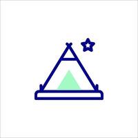 A tent with a star on top and a star on the ground vector