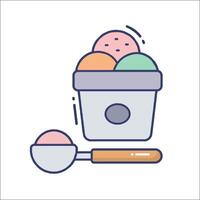 Ice cream icon with spoon and ice cream vector