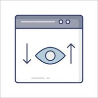 An eye icon on a computer screen vector