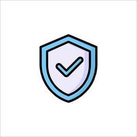 A shield with a tick mark on it vector